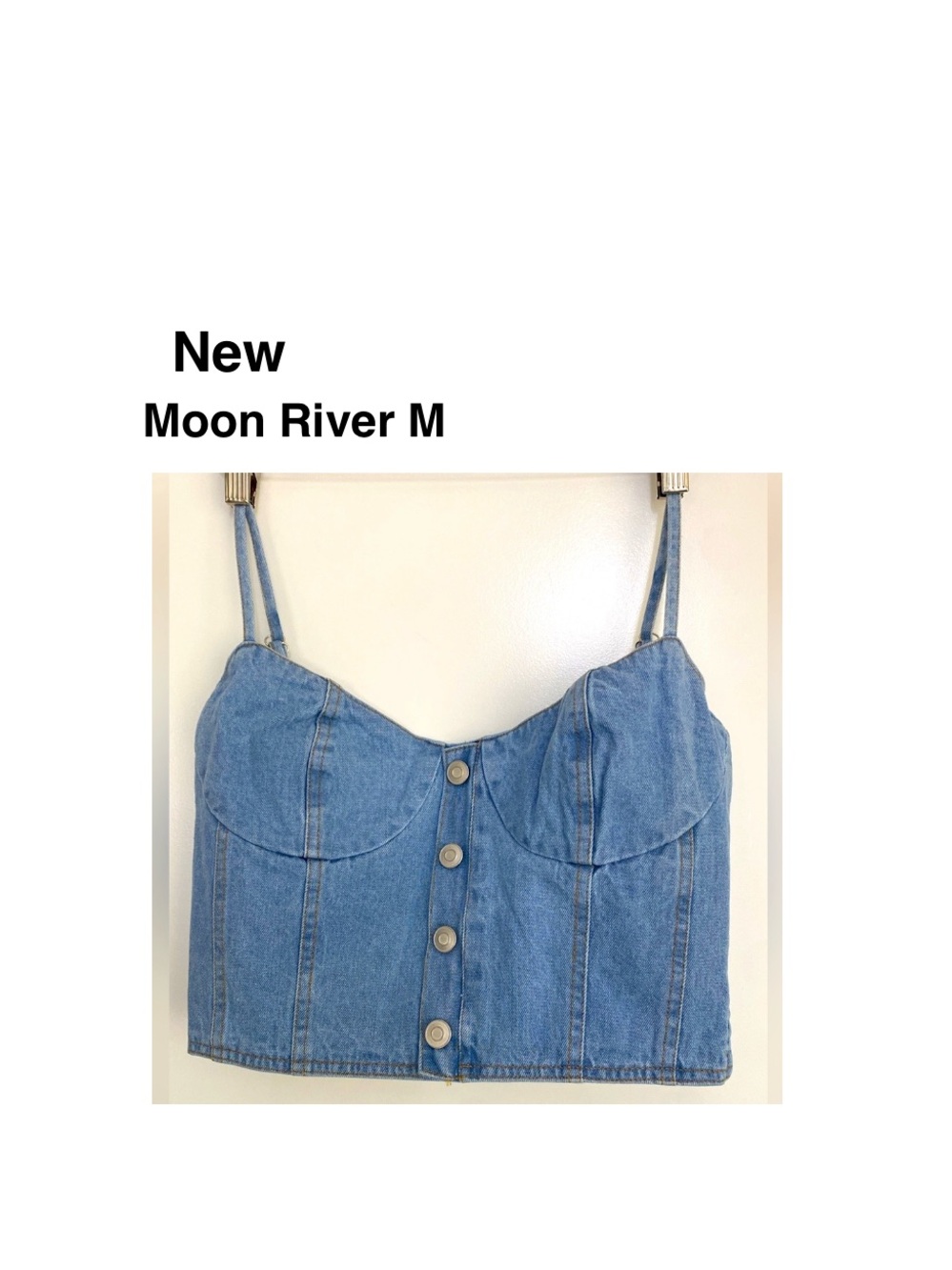New Moon River Demin Jean Bustier Wrap top.Size M  blue ⭐️⭐️⭐️⭐️